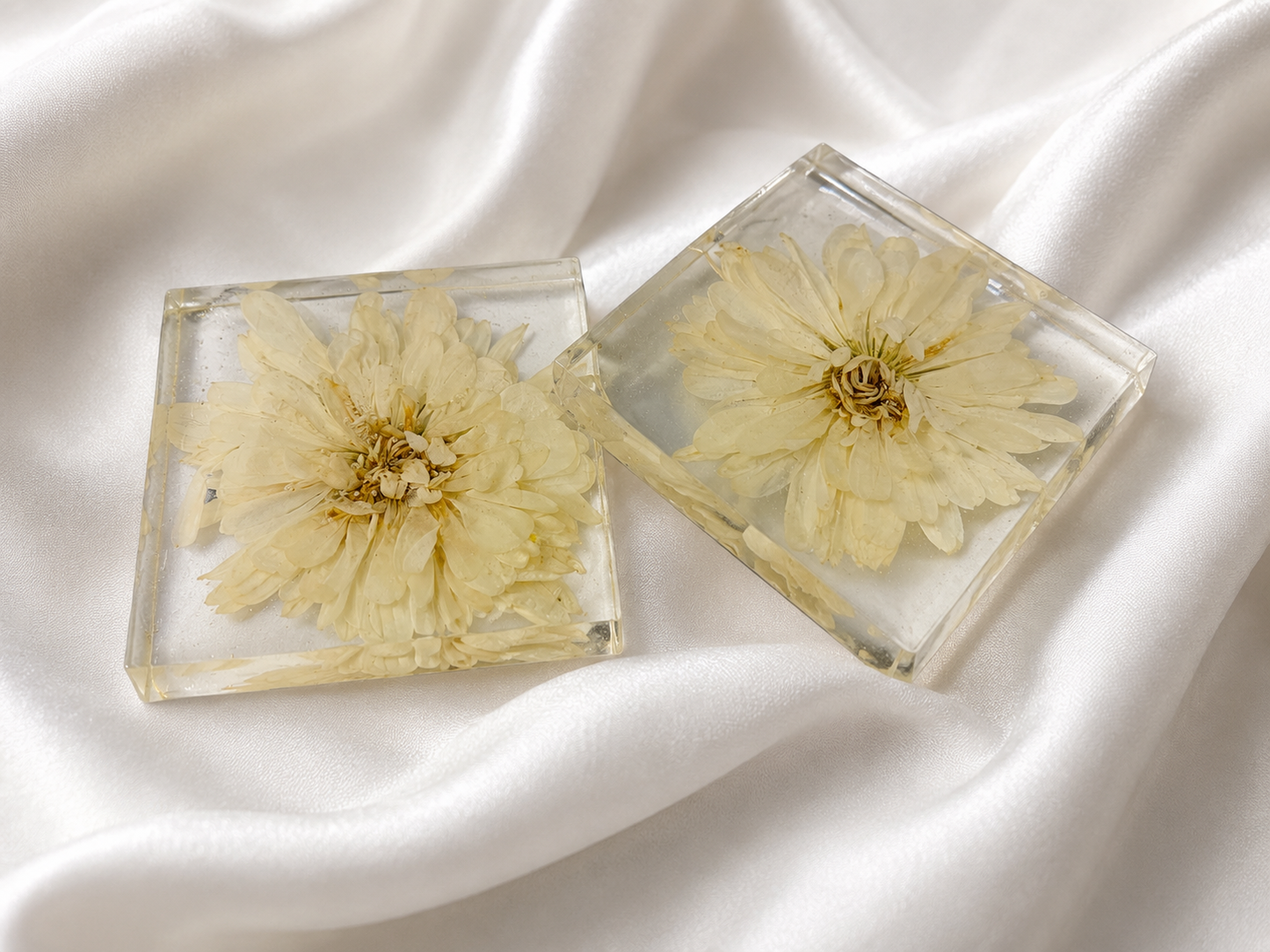Custom Wedding Flower Resin Arch with Matching Coasters