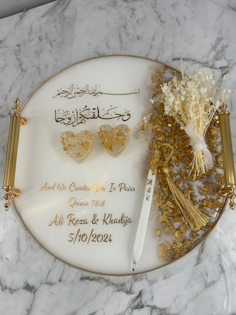 round engagement tray set