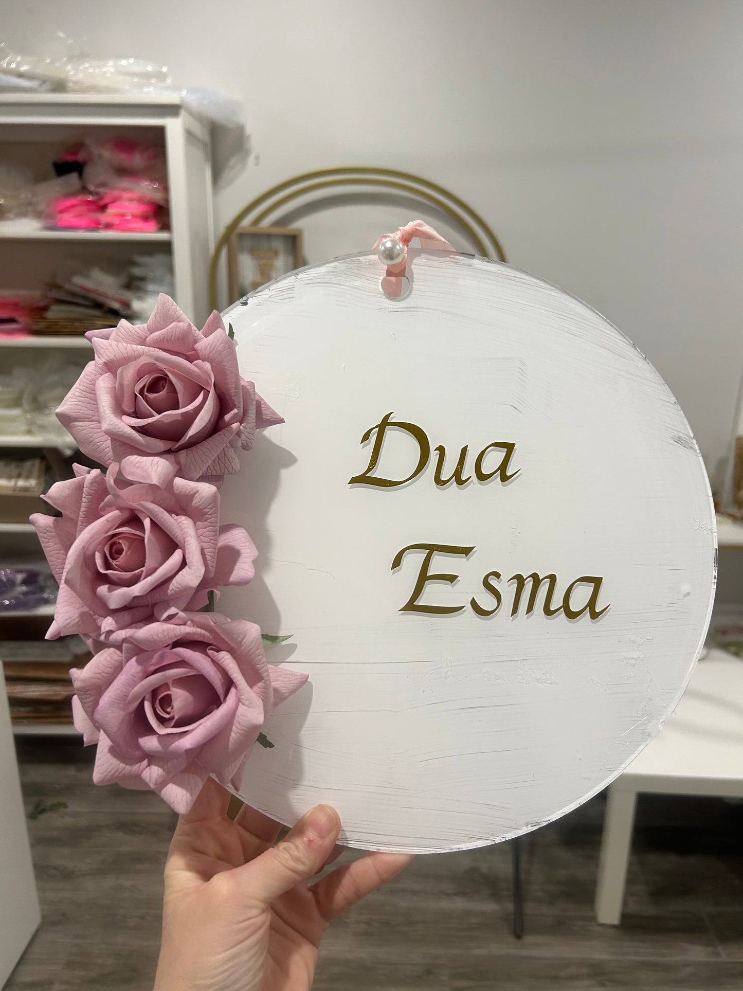 Welcome sign for baby girl