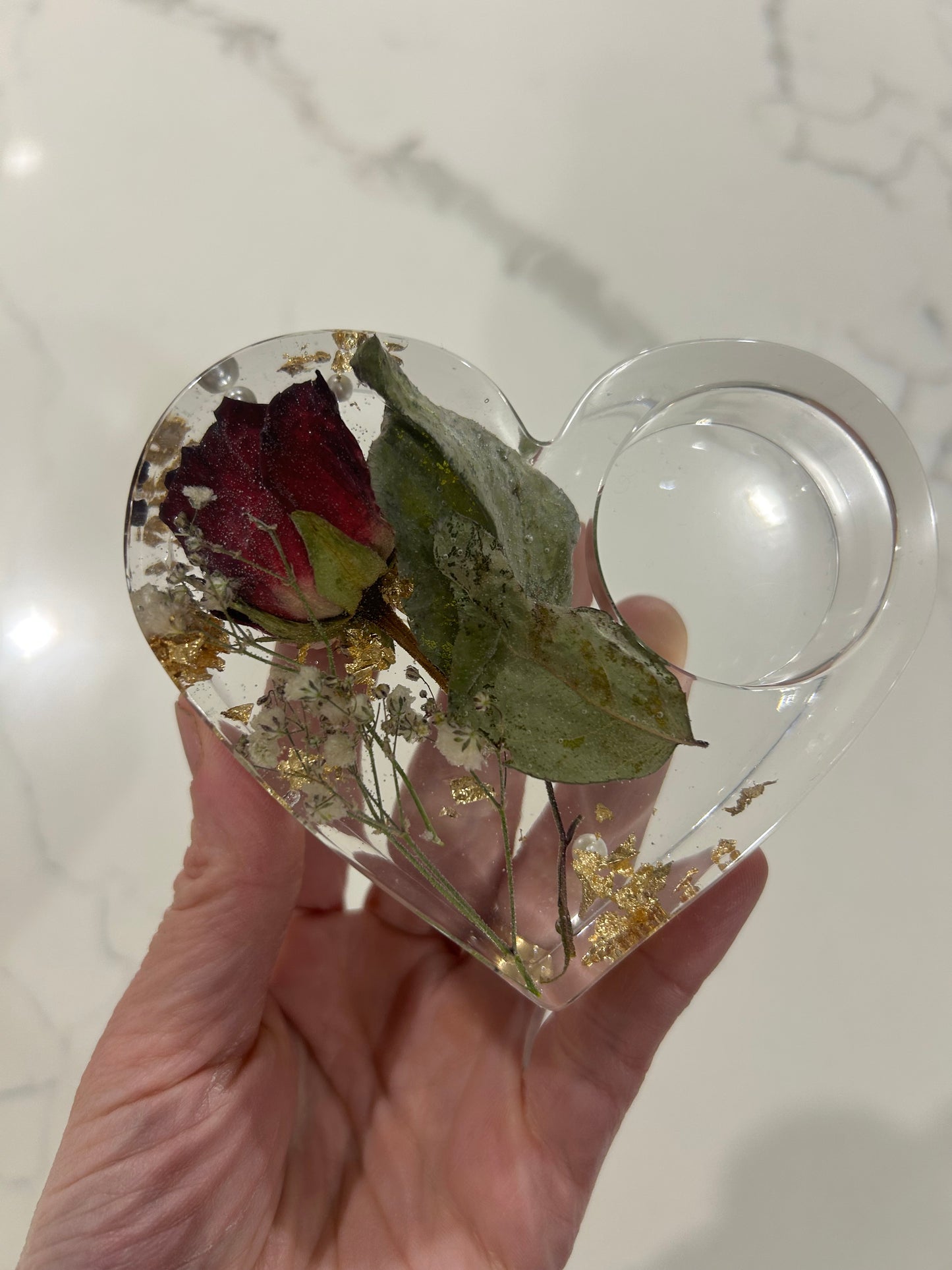 Heart candle holders (preserve rose )