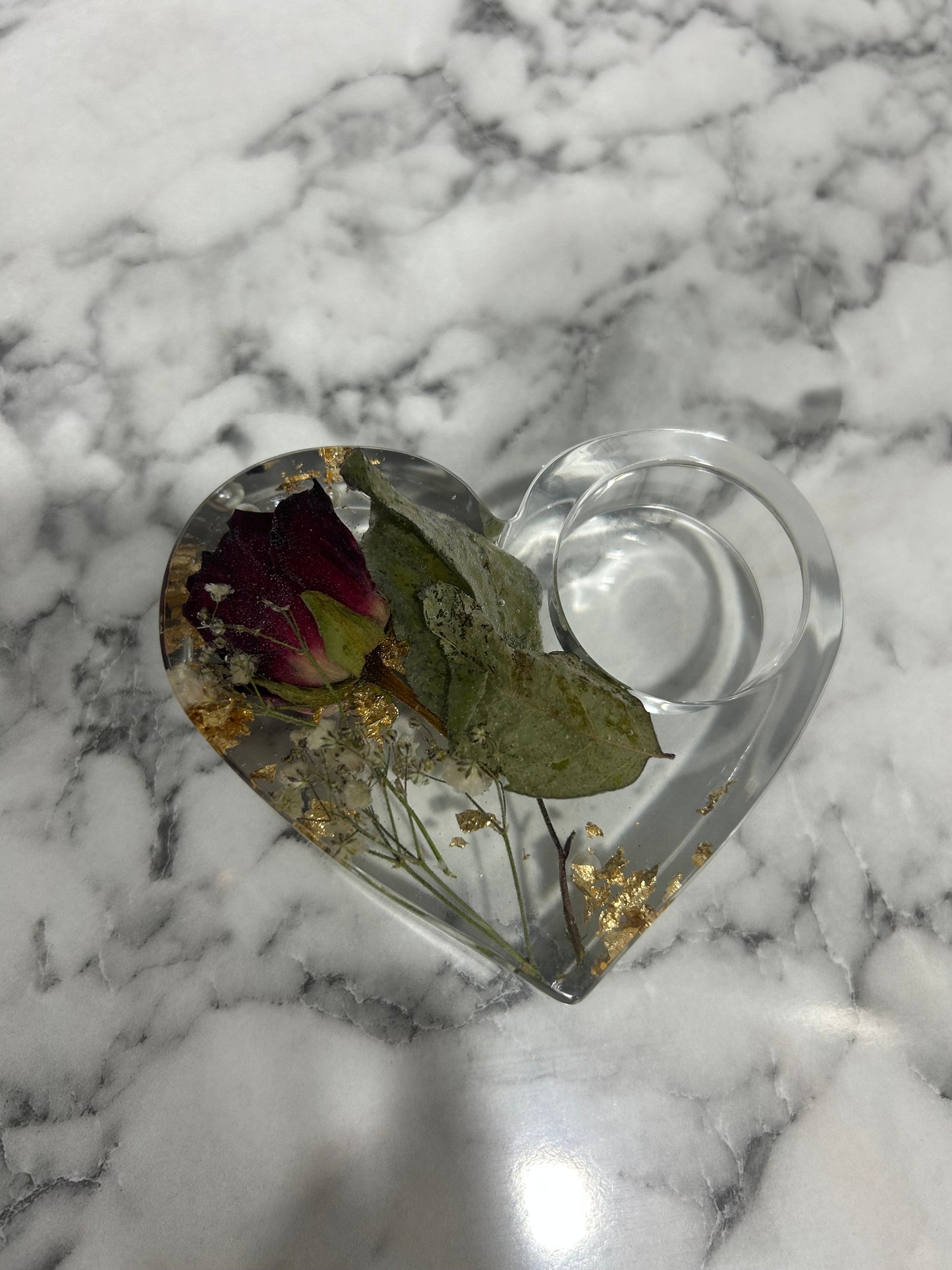 Heart candle holders (preserve rose )