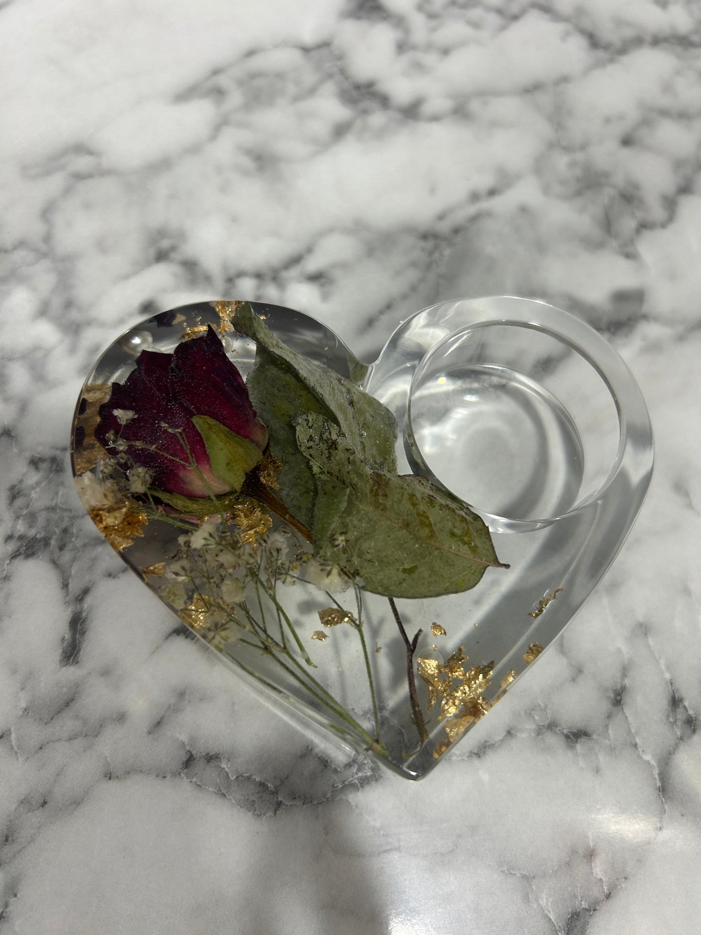 Heart candle holders (preserve rose )