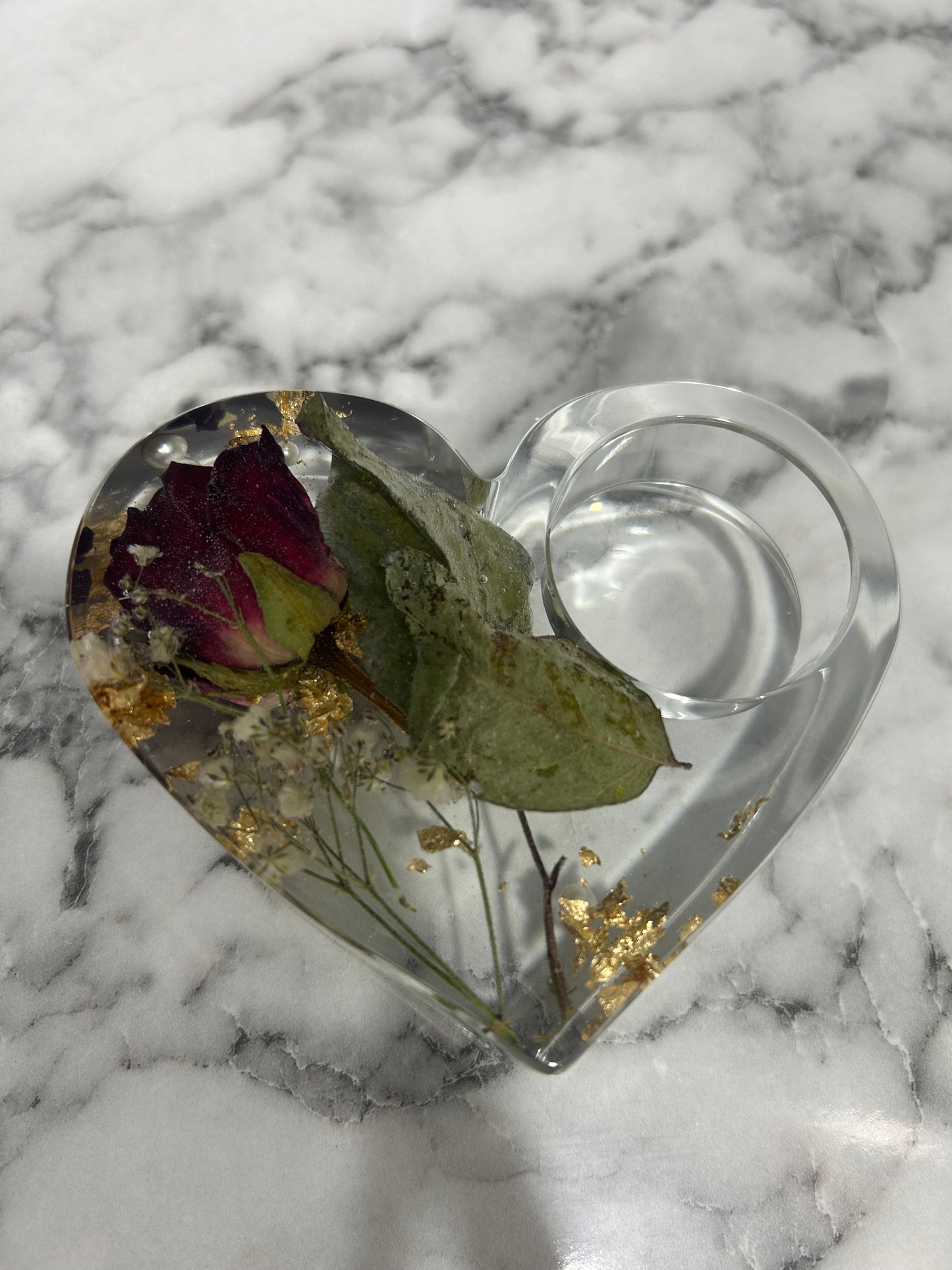 Heart candle holders (preserve rose )