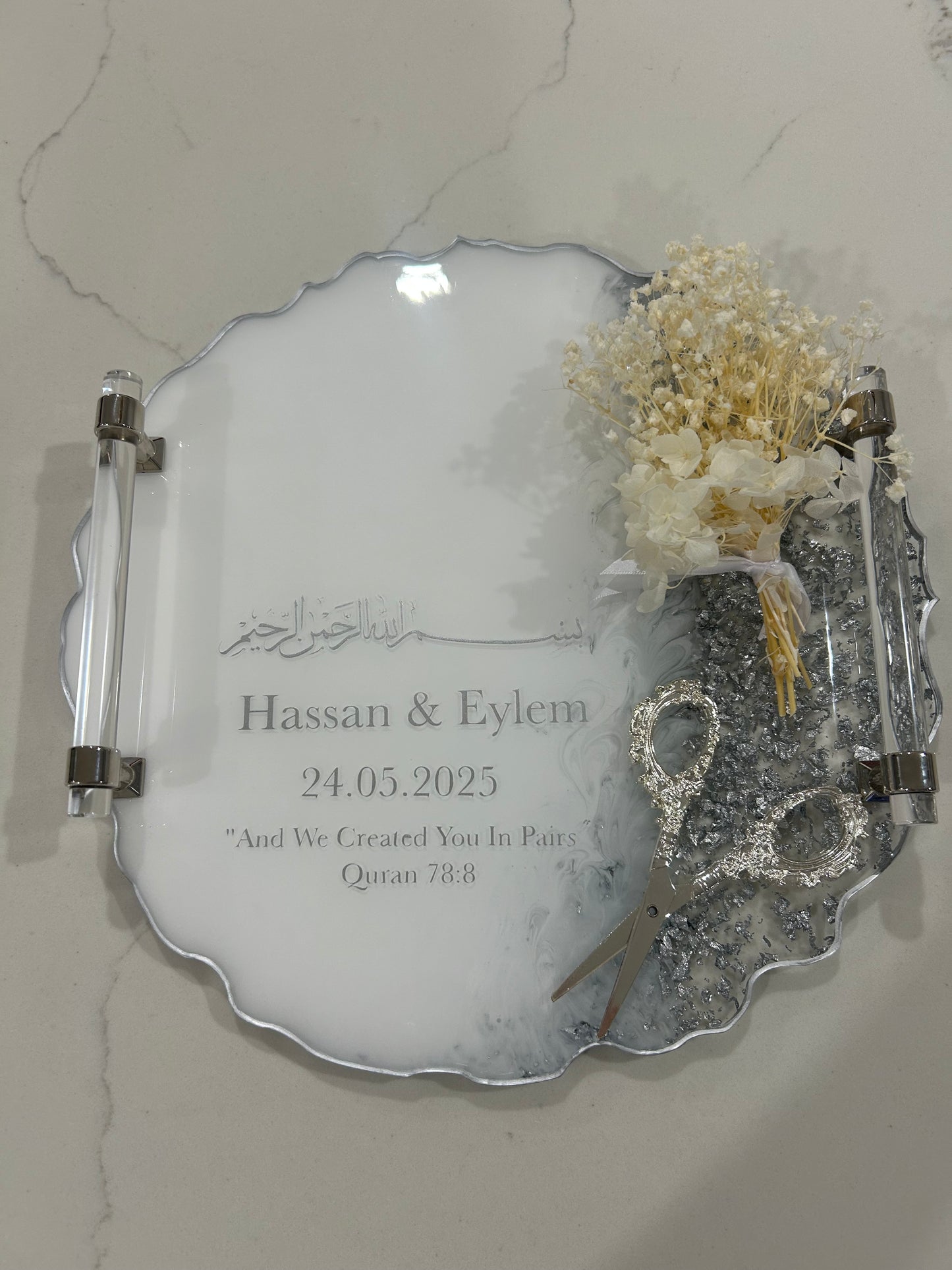 Large silver tray