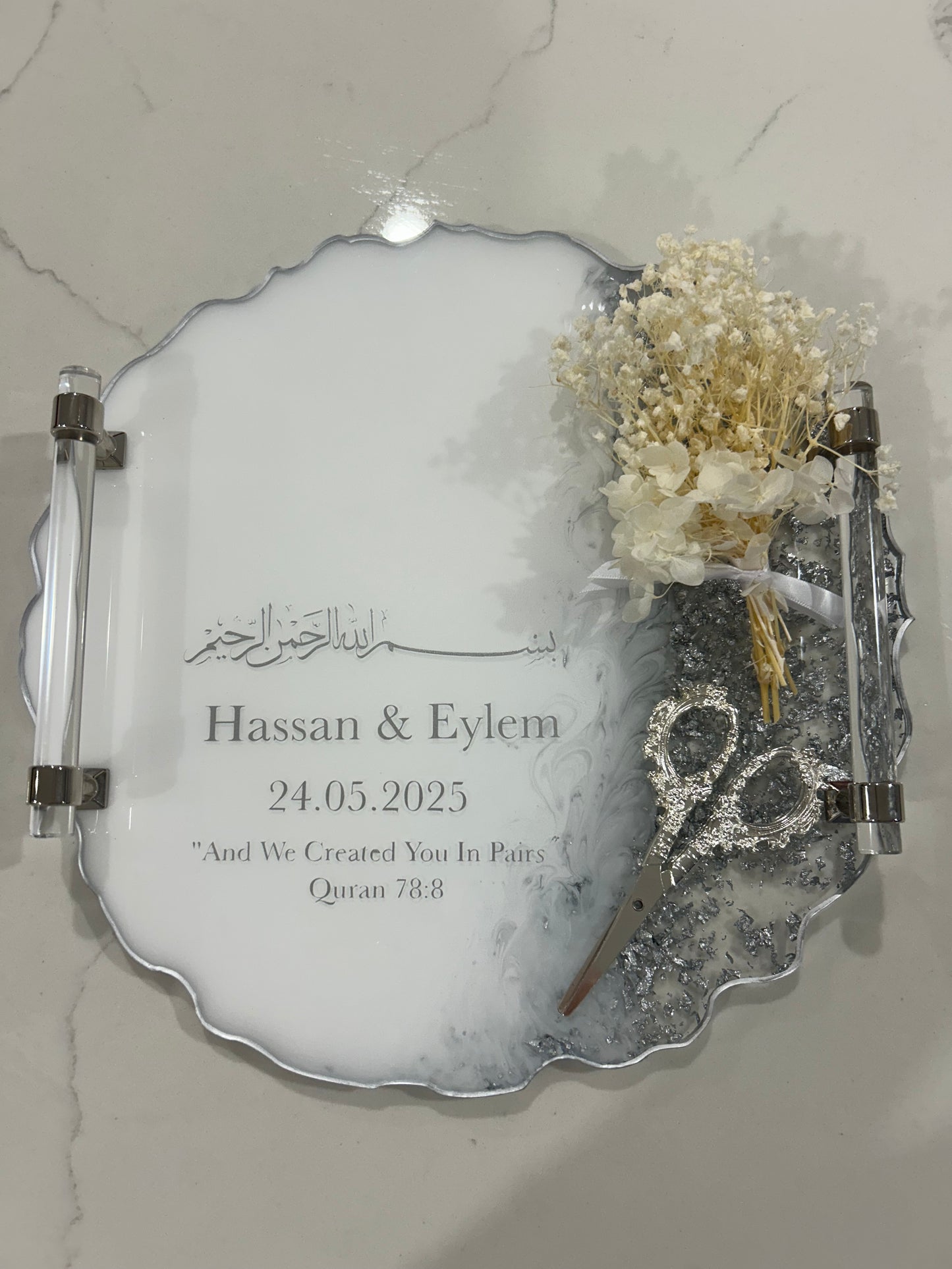 Large silver tray