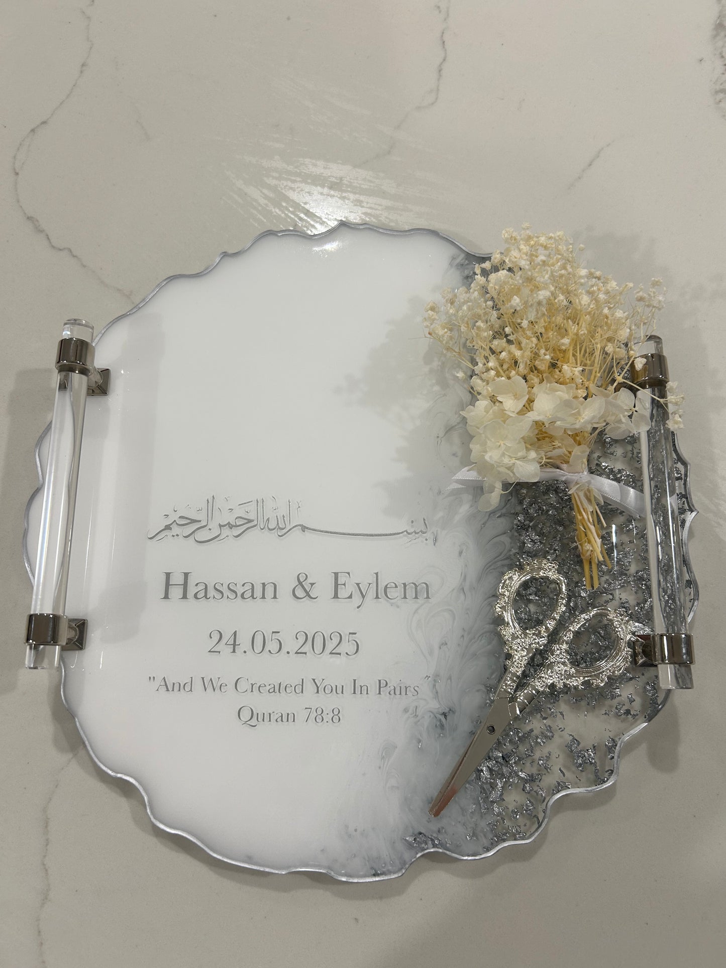 Large silver tray