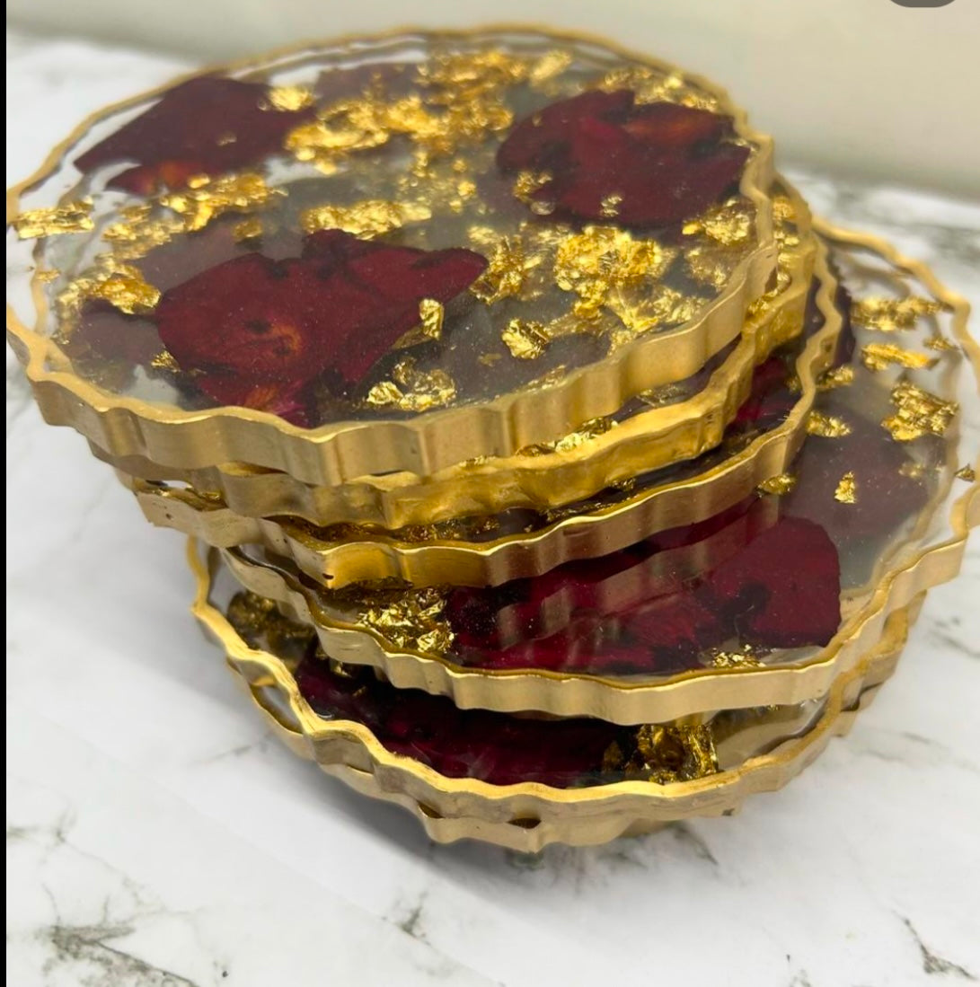 preserve roses in coaster