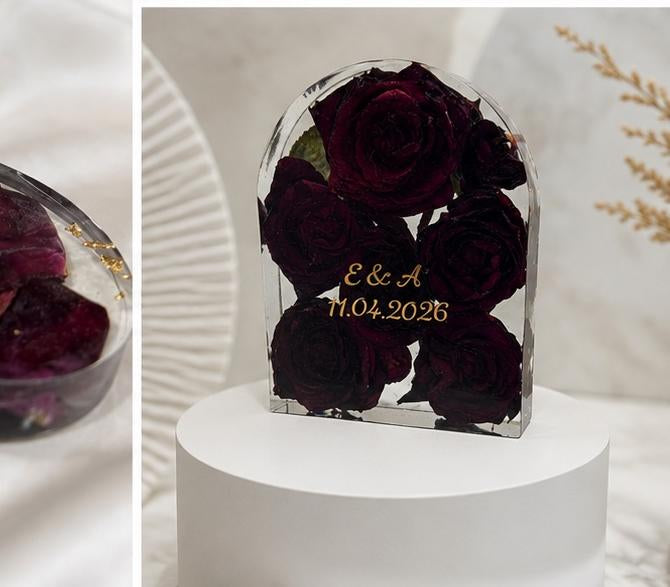 Preserved Engagement Rose Resin Set