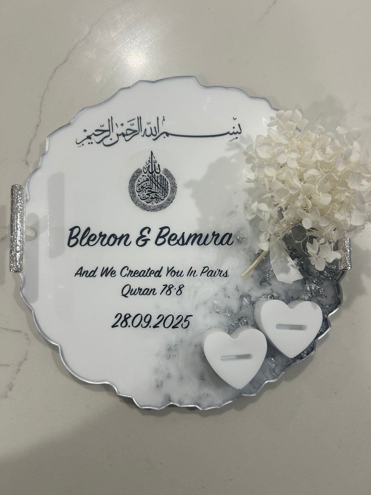 Silver engagement tray