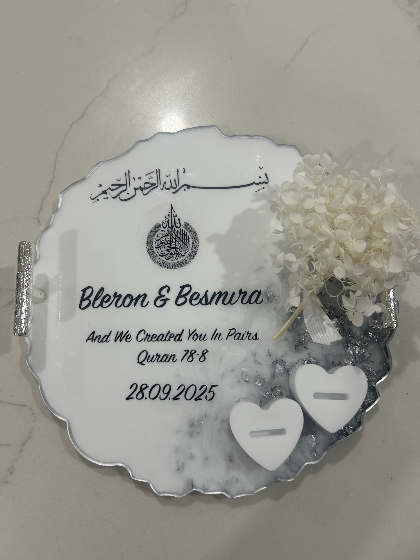 Silver engagement tray