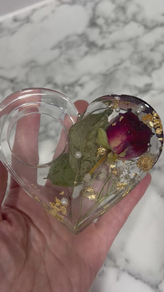 Heart candle holders (preserve rose )