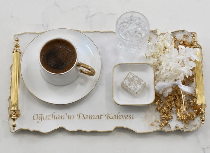 Personalised Groom Coffee Tray (Damat Kahvesi Tepsisi)