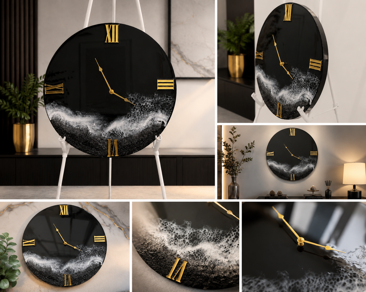 Ocean Wave Resin Wall Clock
