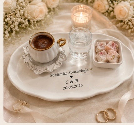 Personalised Engagement Coffee Serving Tray