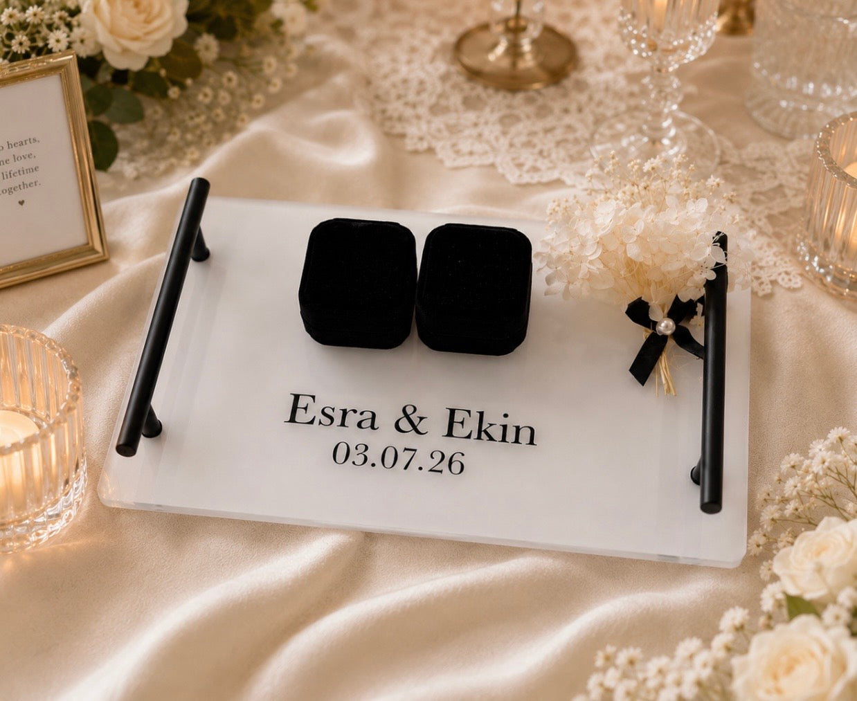 Personalised Engagement Signing Tray Set