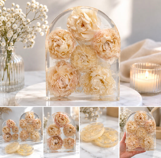 Custom Wedding Flower Resin Arch Keepsake