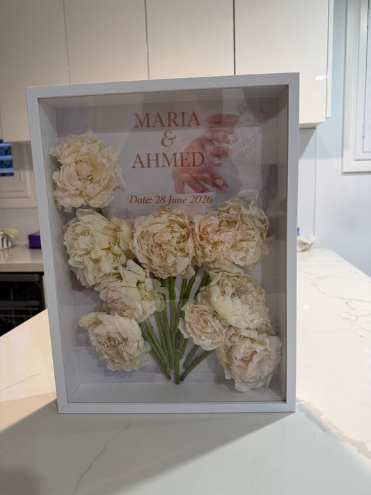 Custom Wedding Flower Shadow Box Frame
