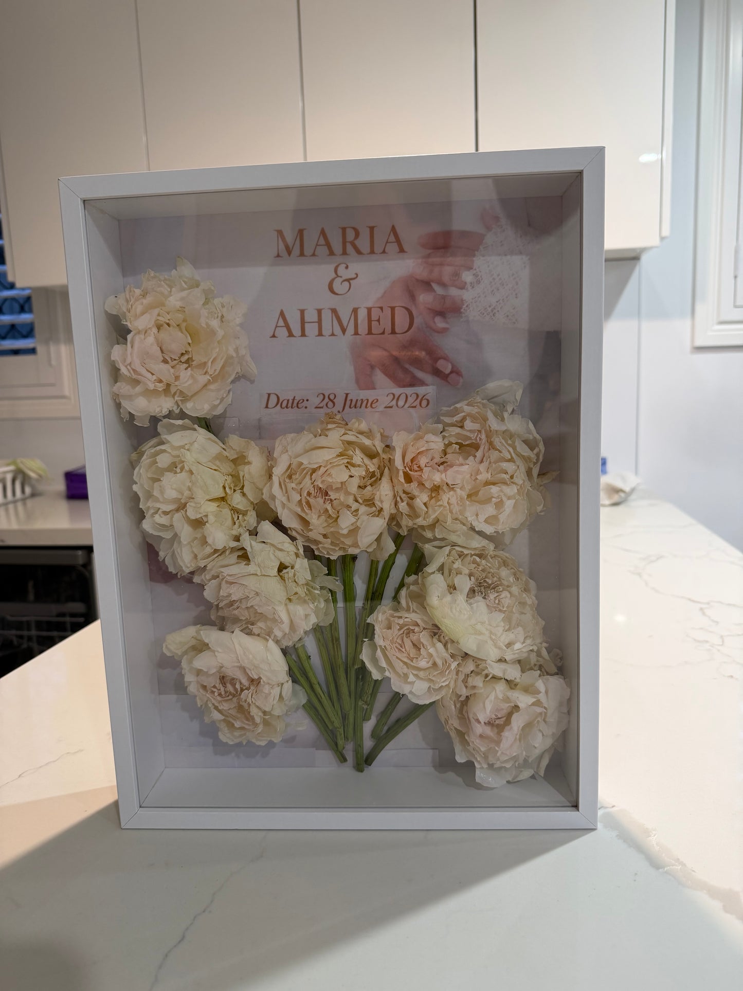 Custom Wedding Flower Shadow Box Frame