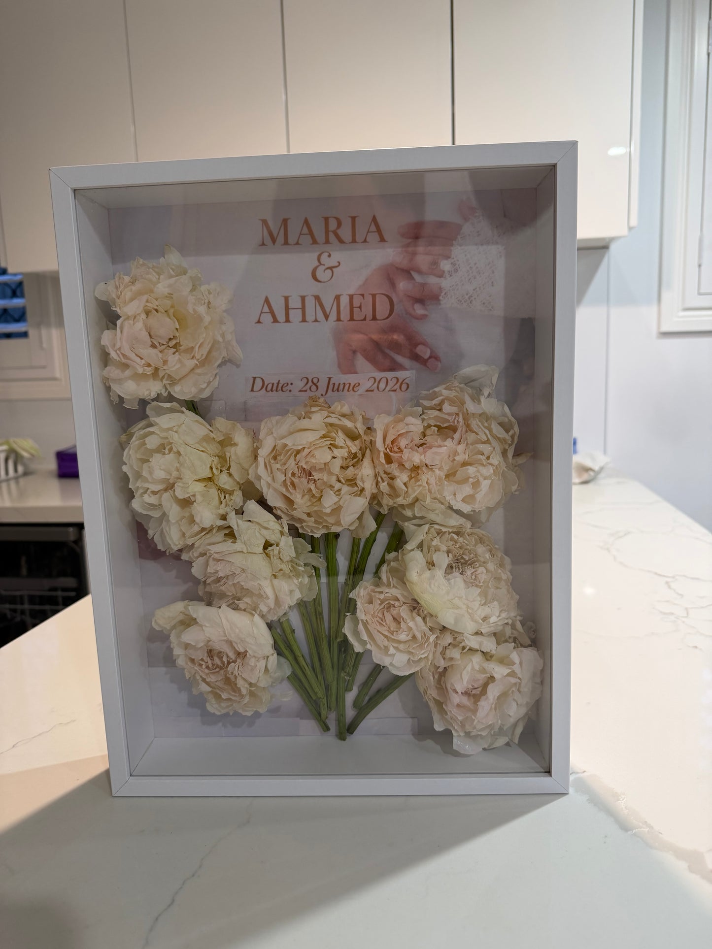 Custom Wedding Flower Shadow Box Frame