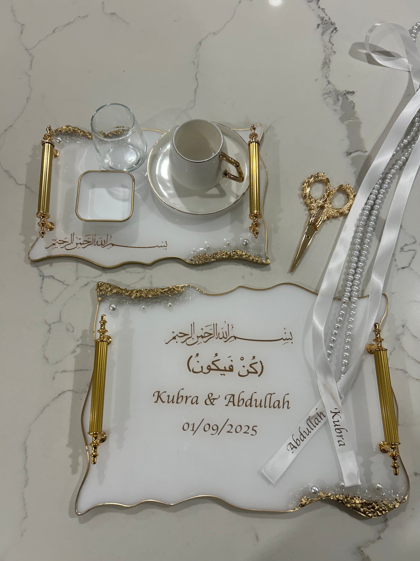 Kubra and Abdullah engagement tray set