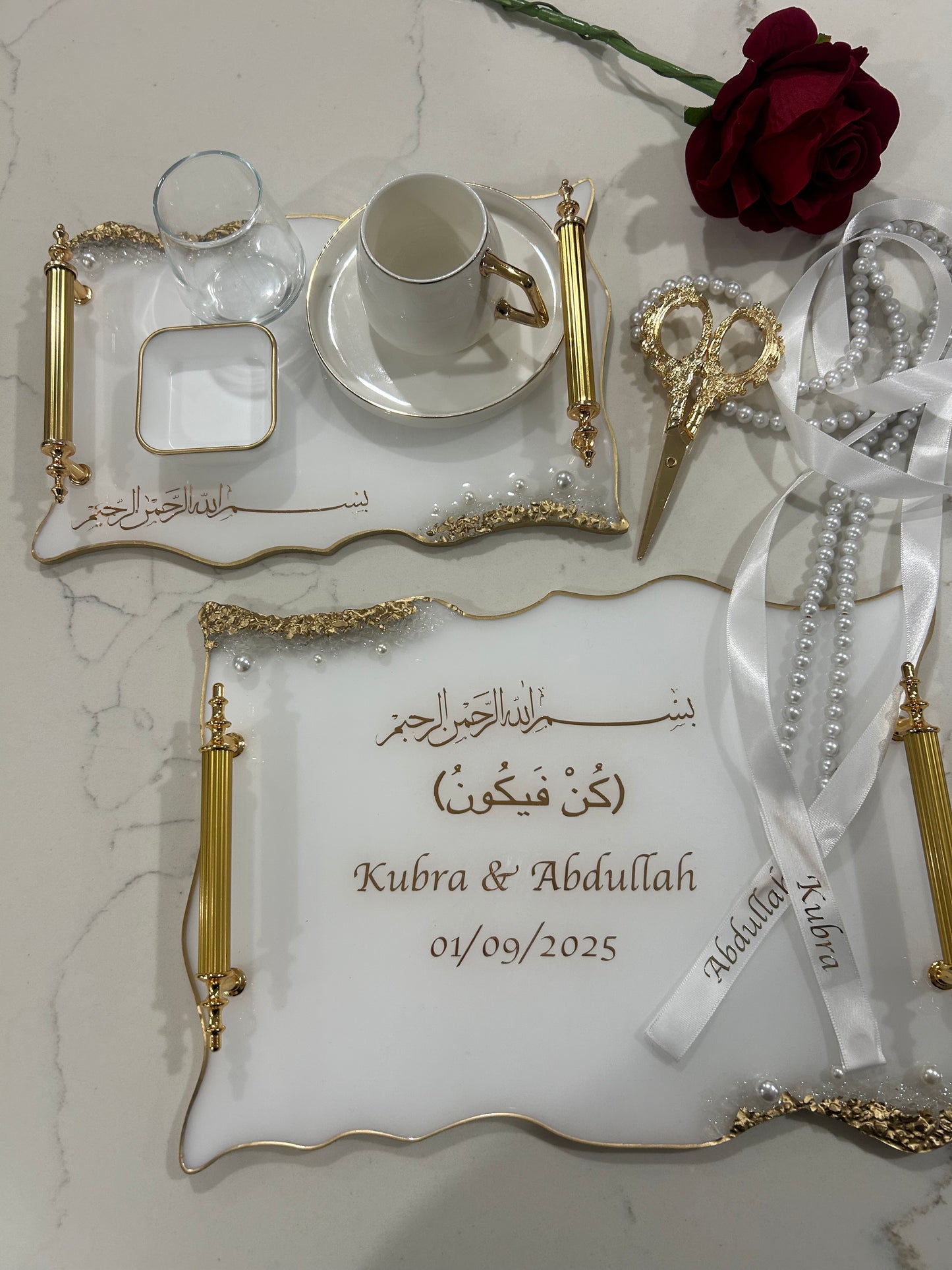 Kubra and Abdullah engagement tray set