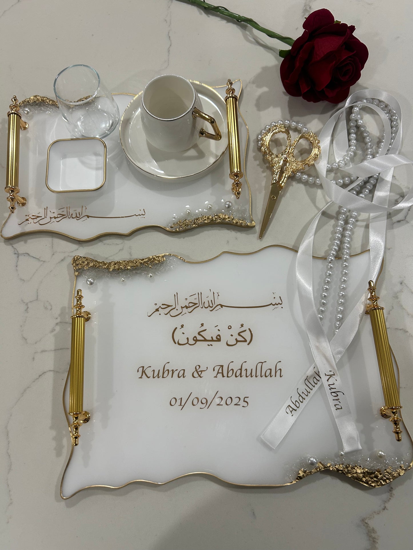Kubra and Abdullah engagement tray set