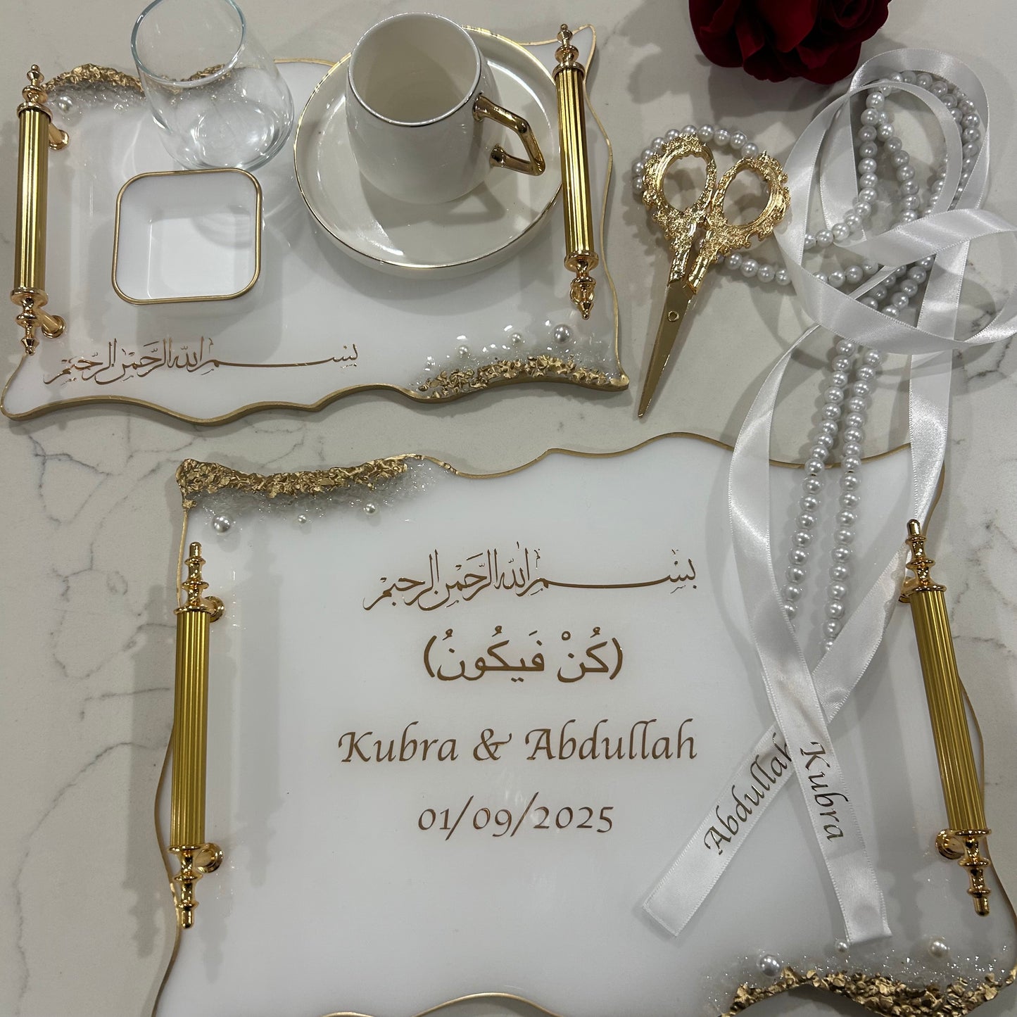 Kubra and Abdullah engagement tray set
