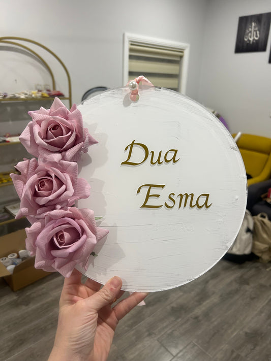 Welcome sign for baby girl