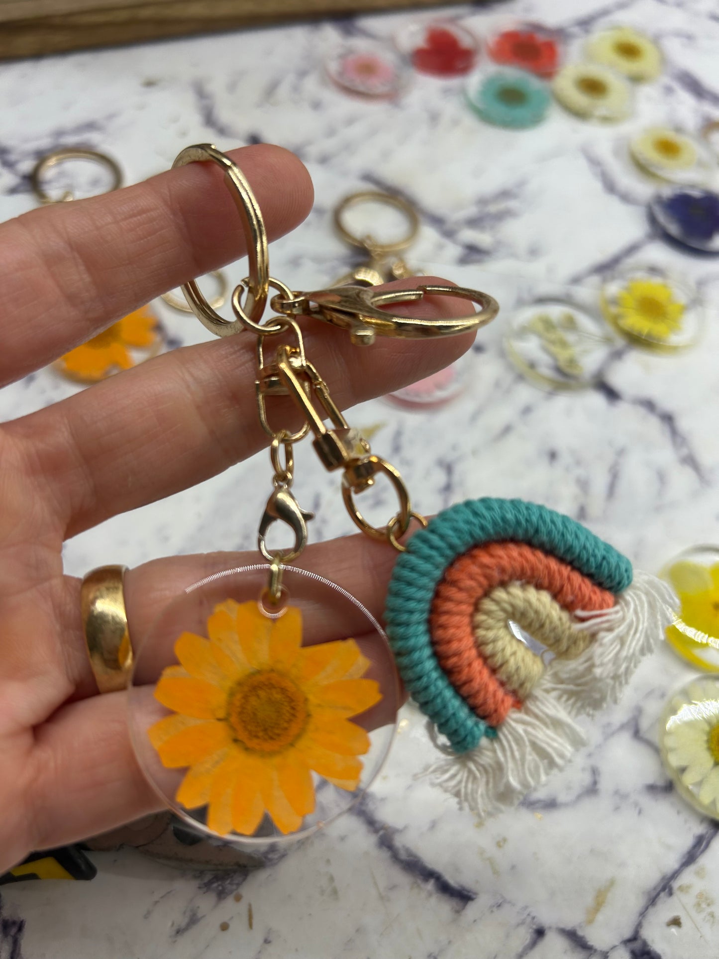 Flower keyrings