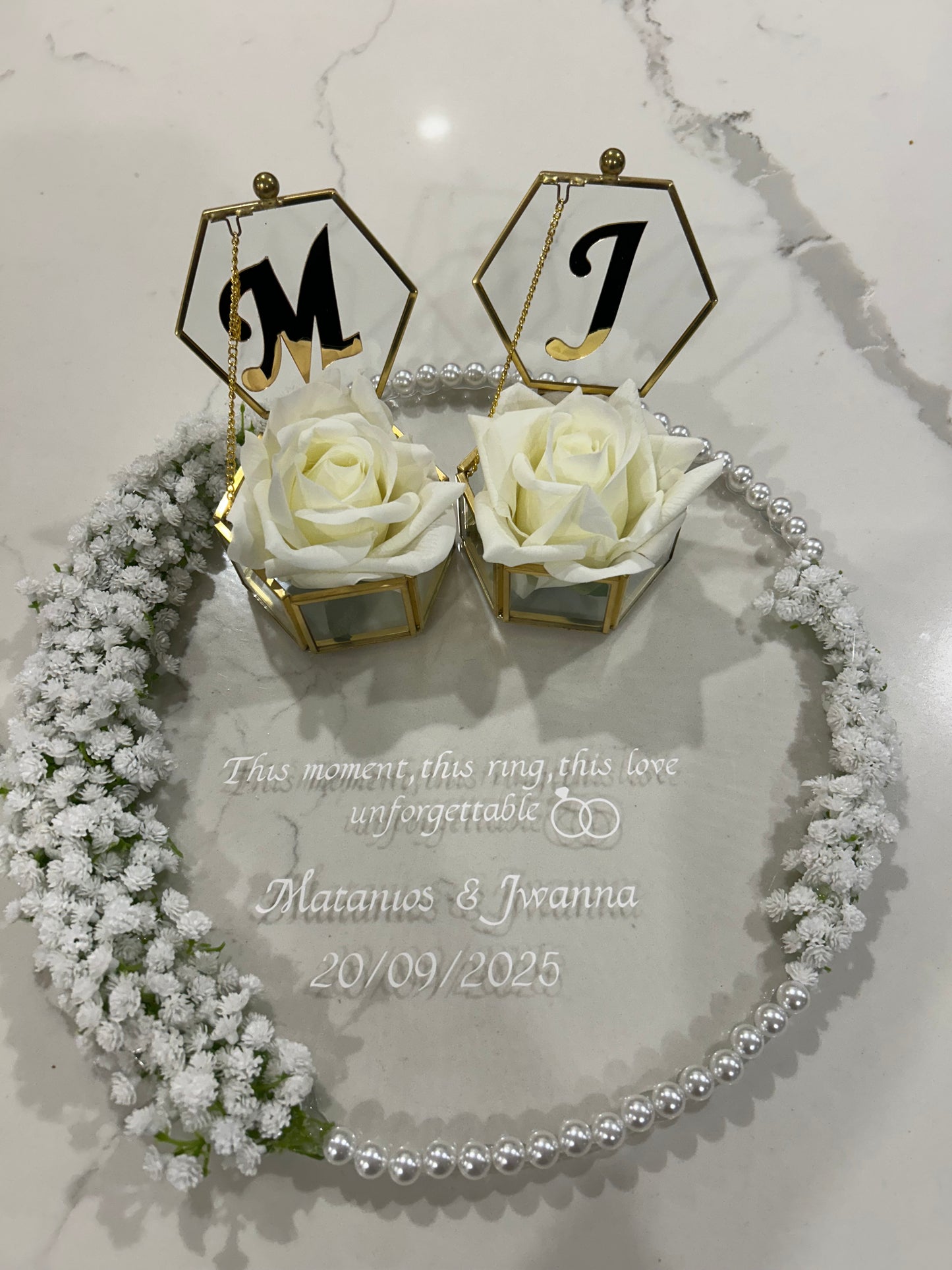 Round Resın flower plate