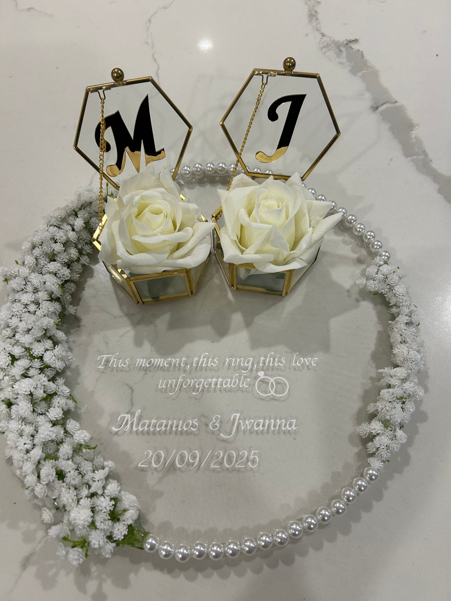 Round Resın flower plate