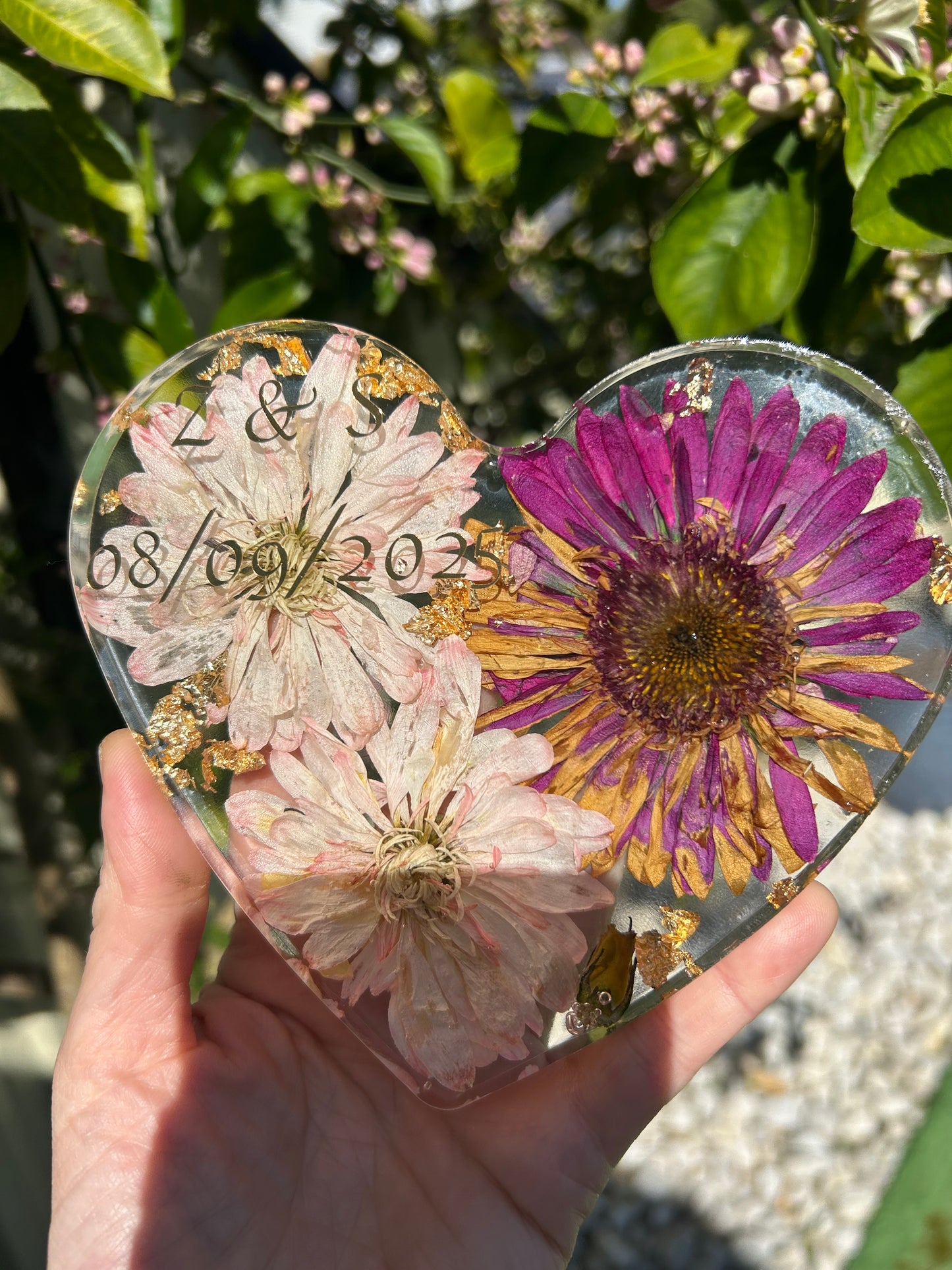 Heart coaster (engagement roses)