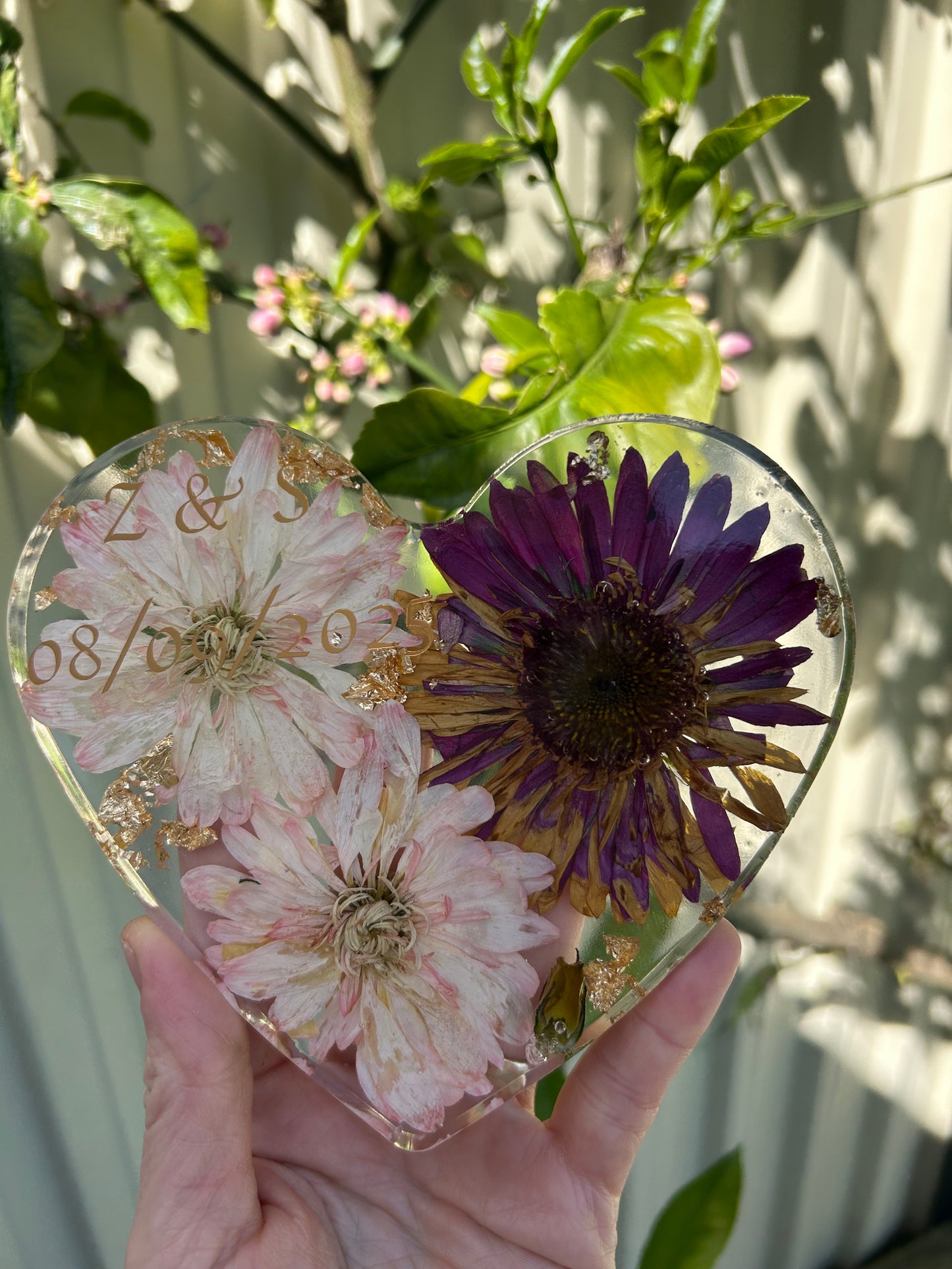 Heart coaster (engagement roses)