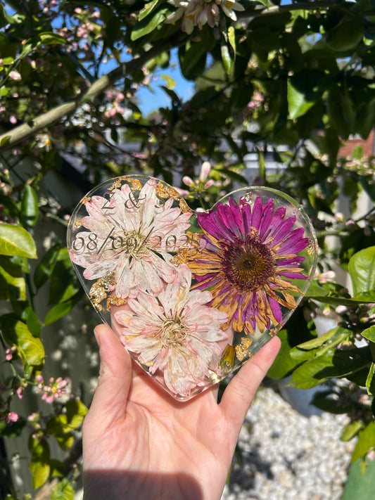 Heart coaster (engagement roses)