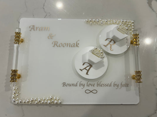 Rectangle pearl tray