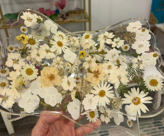White floral Quran stand