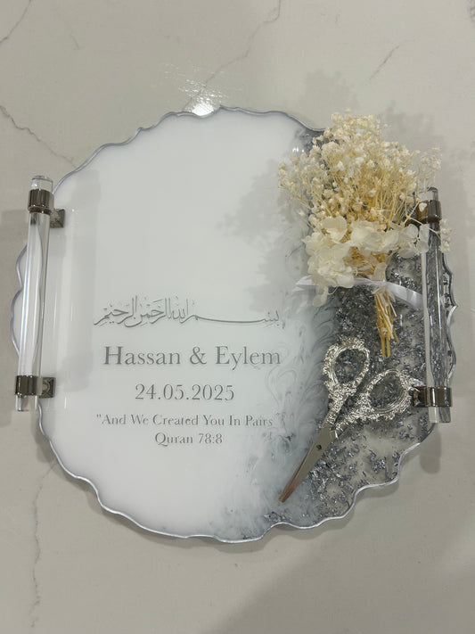 Large silver tray
