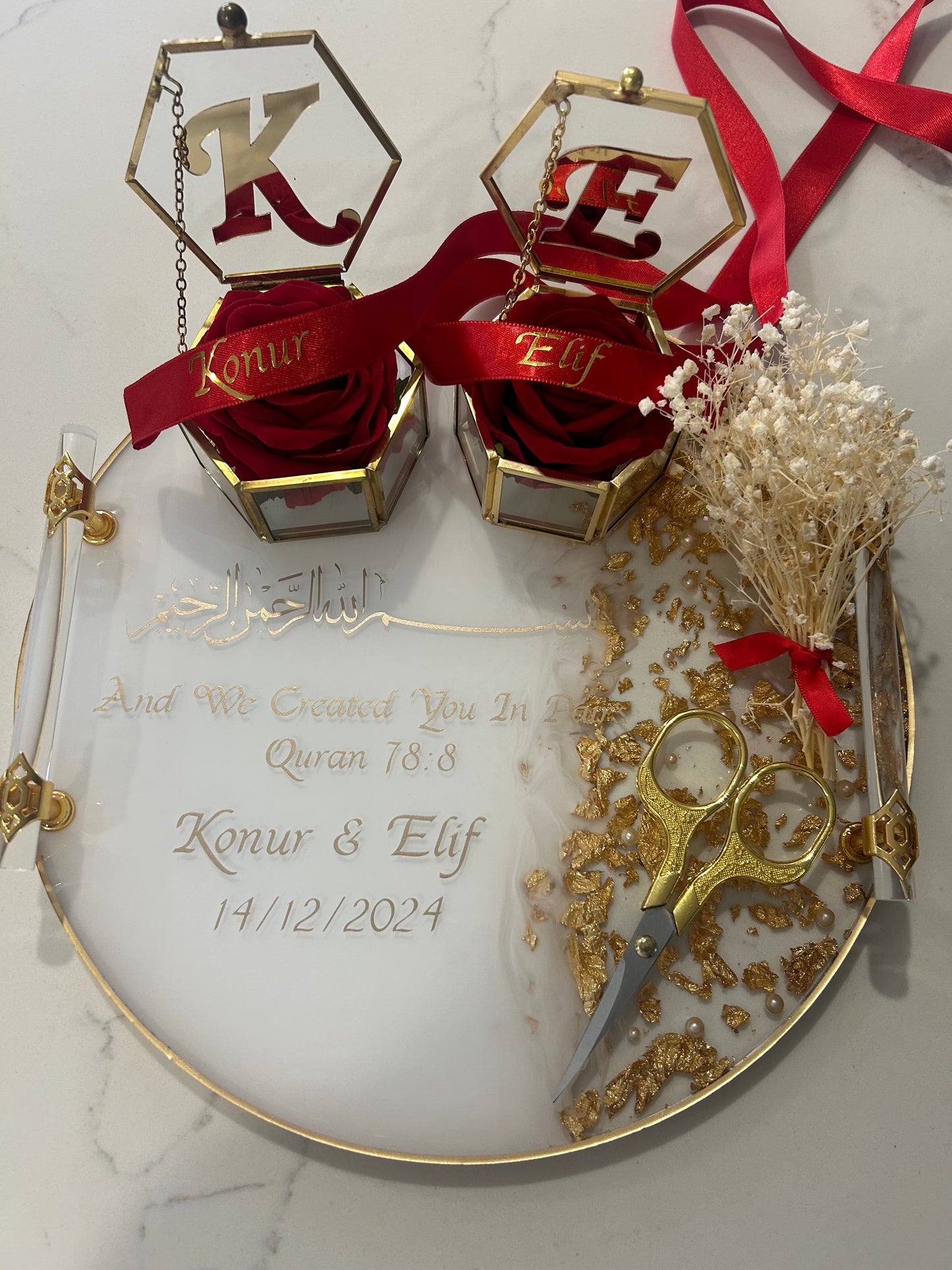 Koray and elıf engagement tray set