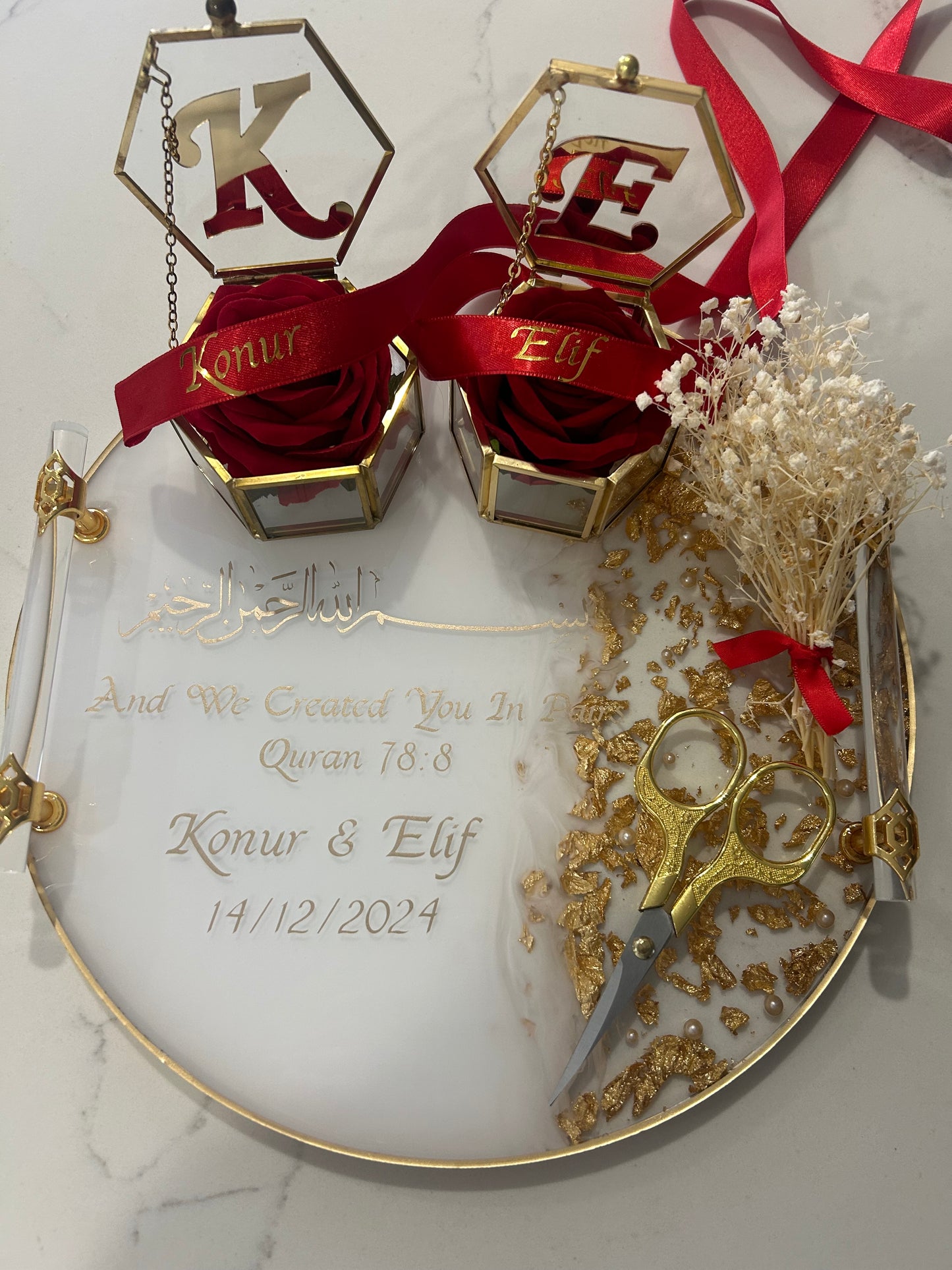 Koray and elıf engagement tray set