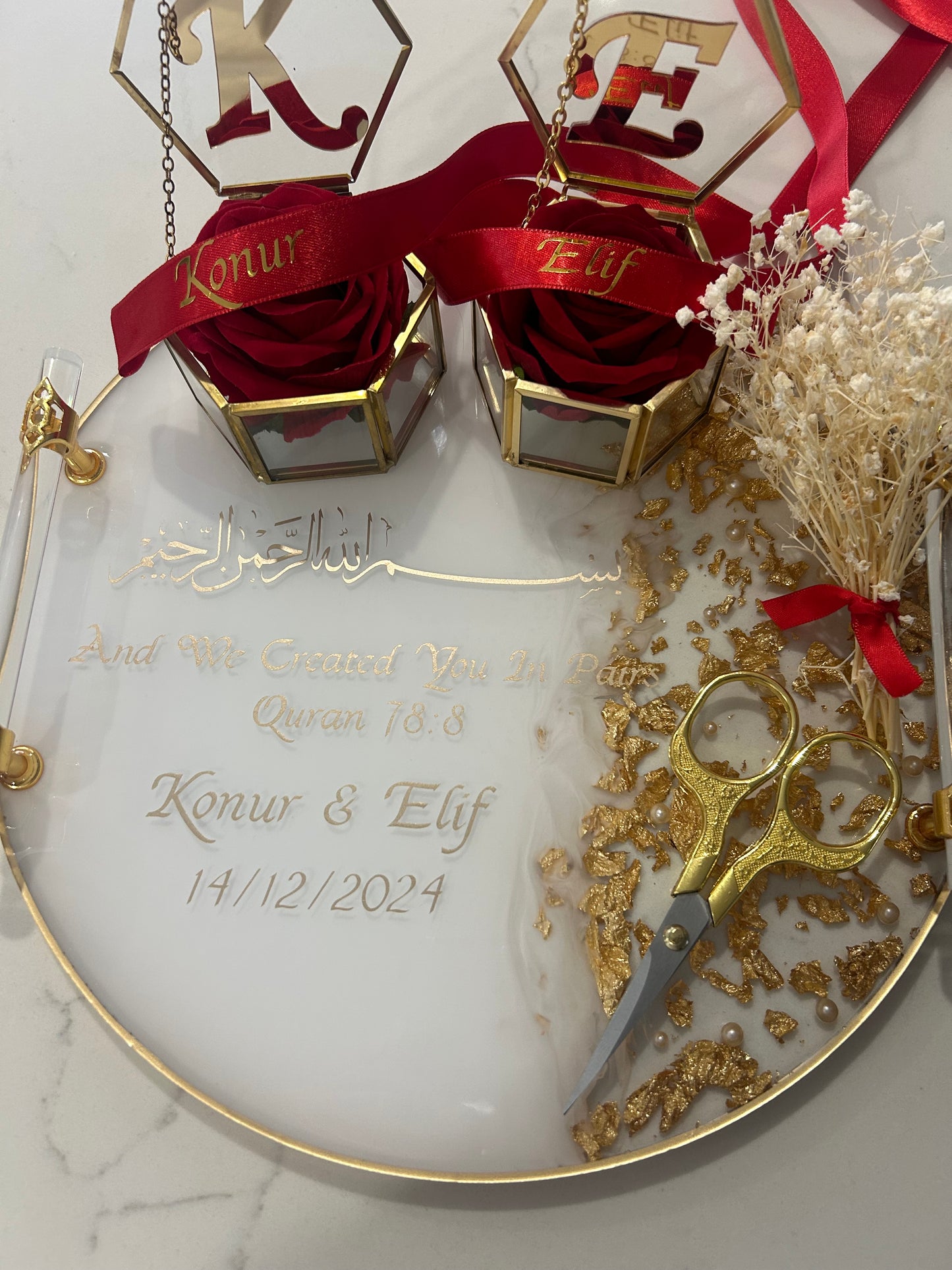 Koray and elıf engagement tray set
