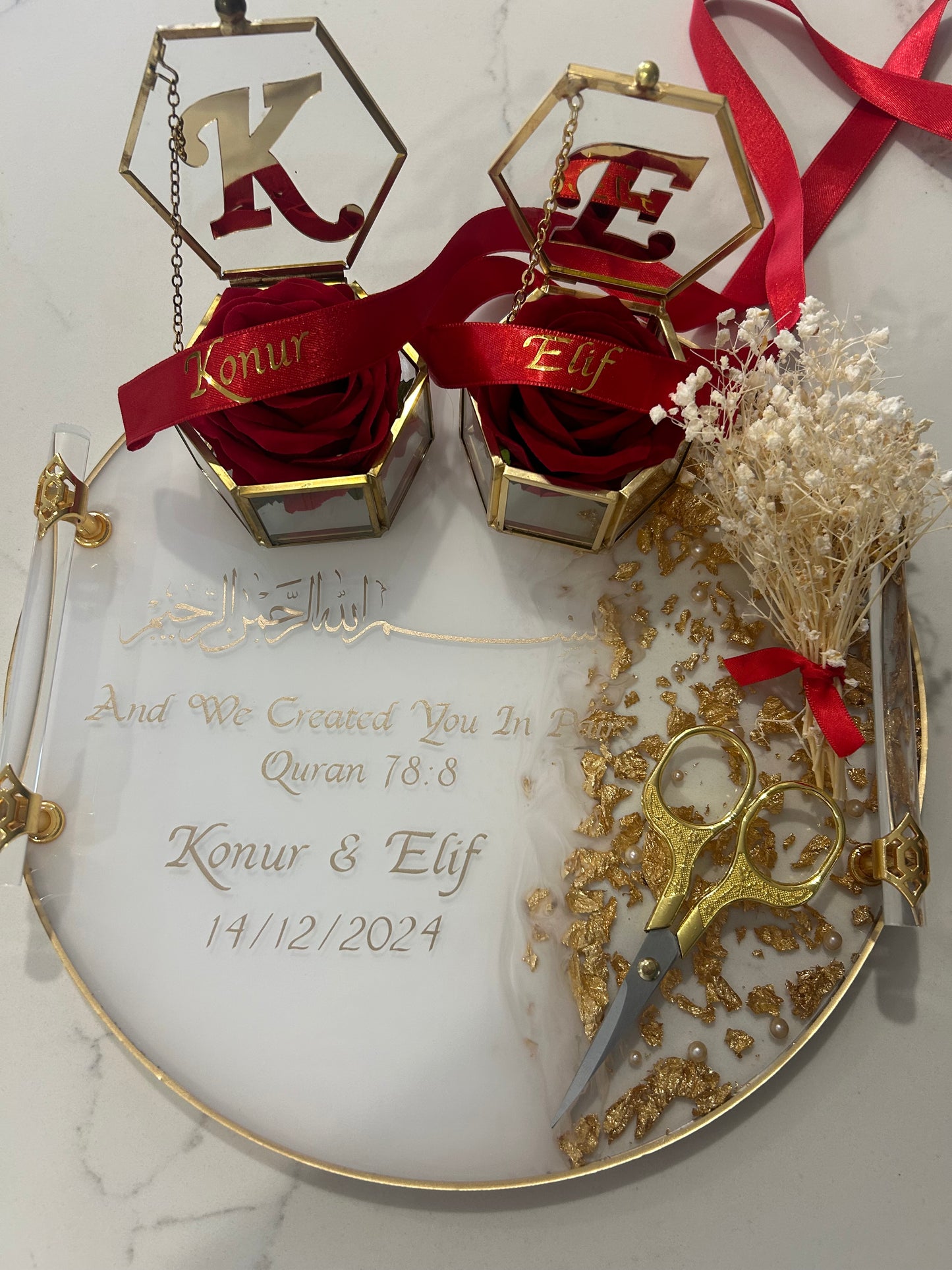 Koray and elıf engagement tray set