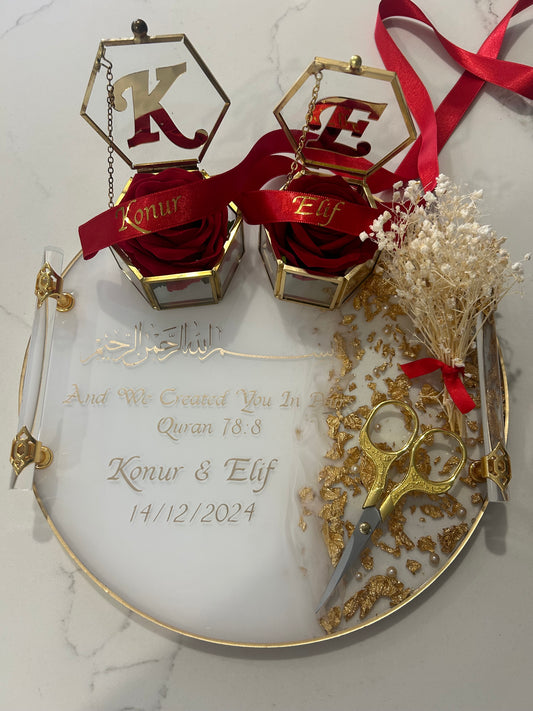 Koray and elıf engagement tray set