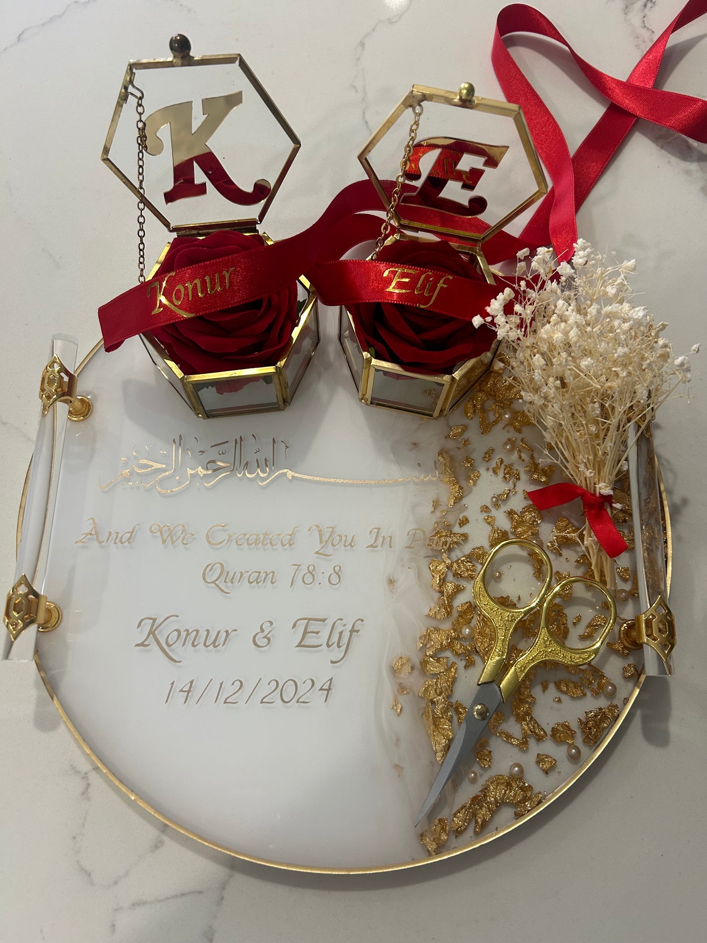Koray and elıf engagement tray set