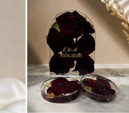 Preserved Engagement Rose Resin Set