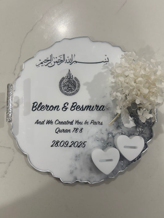 Silver engagement tray