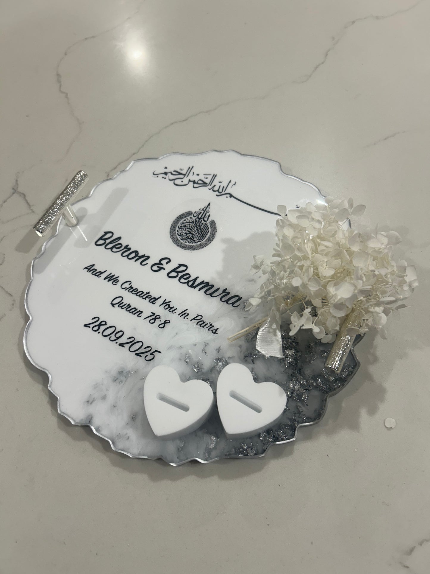Silver engagement tray