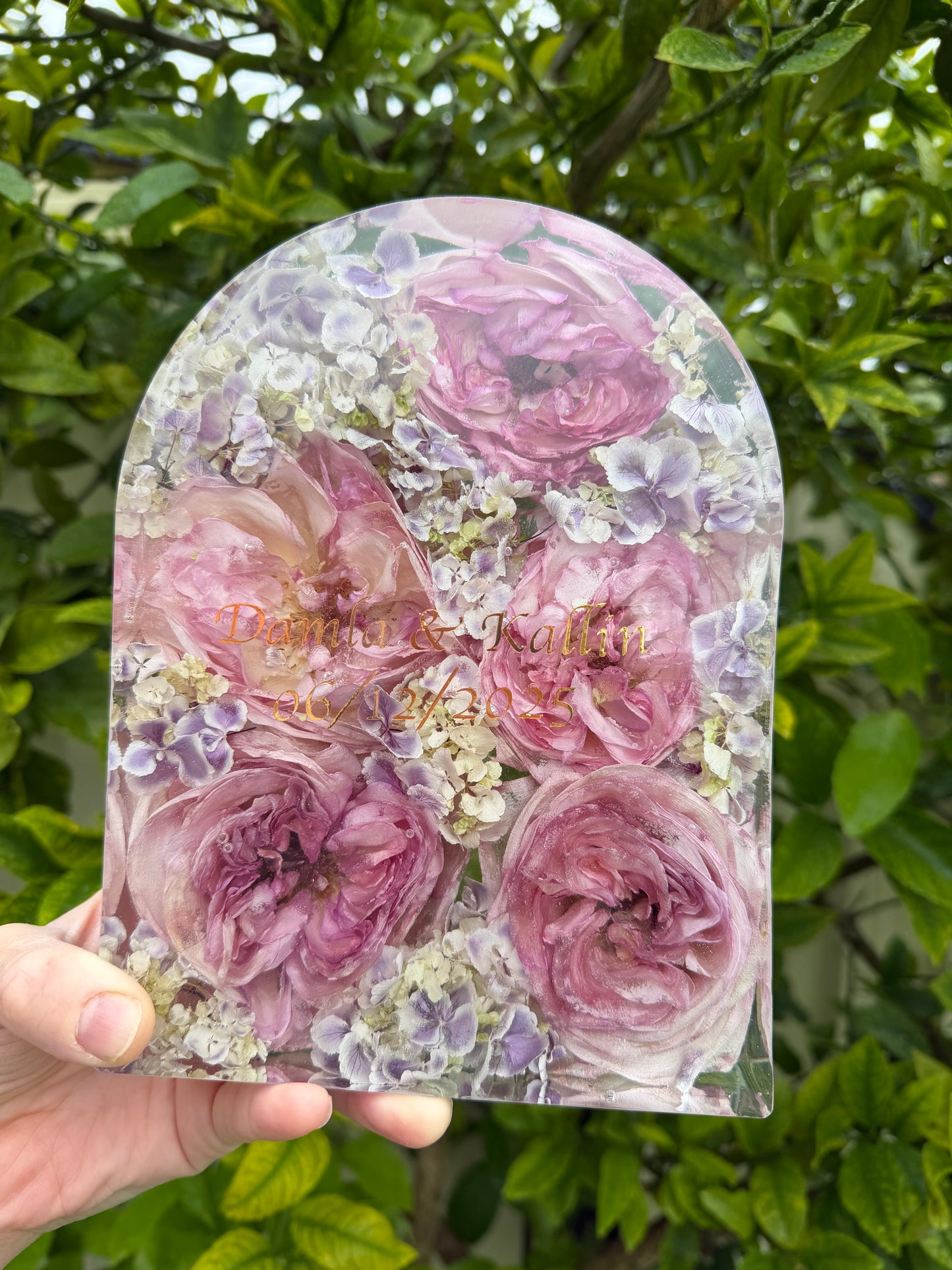 Fresh to forever flowers in arch