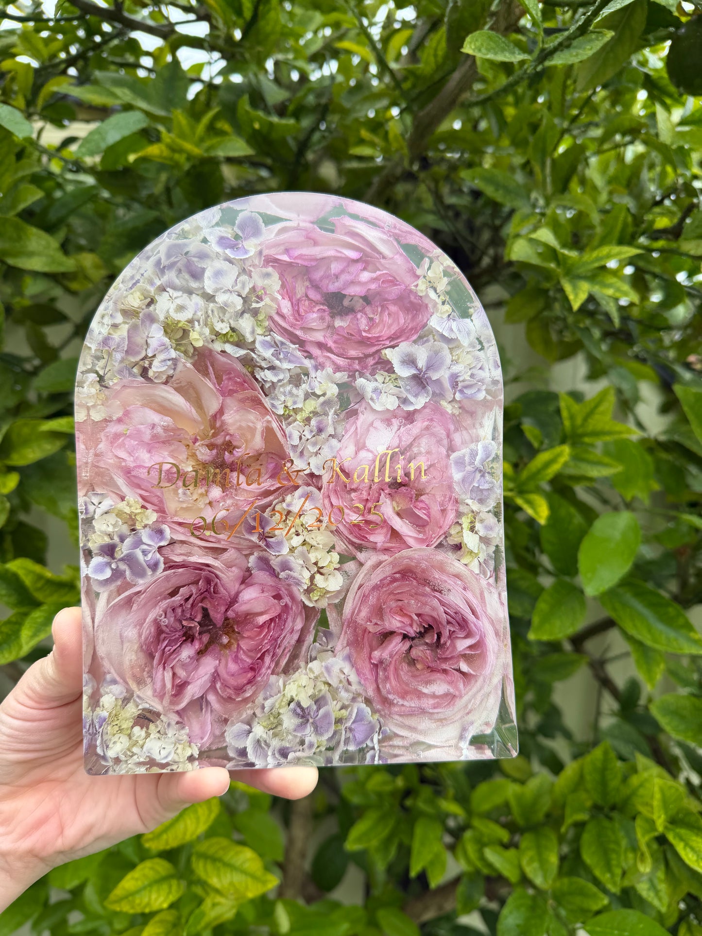 Fresh to forever flowers in arch