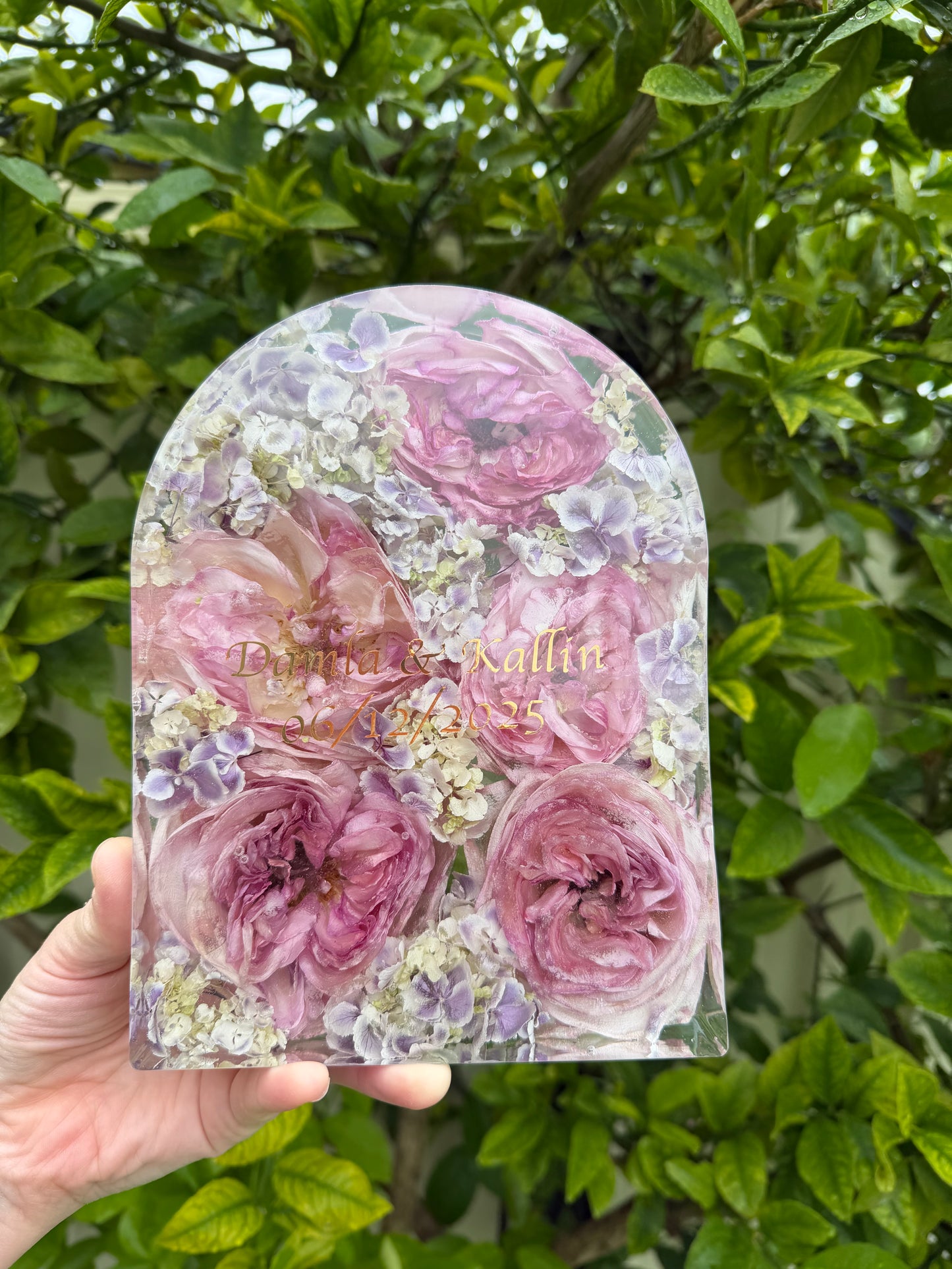 Fresh to forever flowers in arch